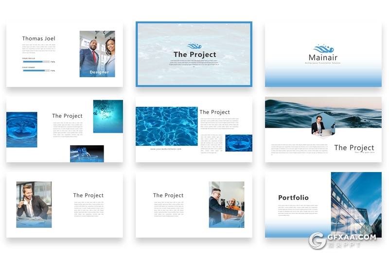 35页水资源保护水资源公司项目介绍PPT模板 - 顶尖PPT