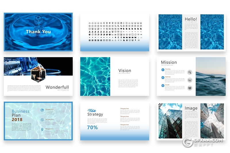 35页水资源保护水资源公司项目介绍PPT模板 - 顶尖PPT