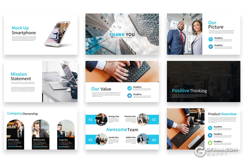 35页商务风格团队介绍工作汇报计划PPT模板 - 顶尖PPT