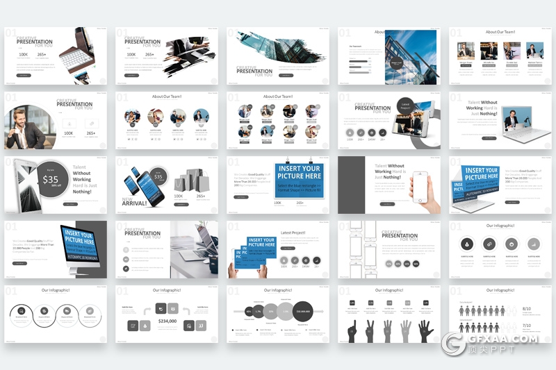 96页欧美高端大气商务公司企业介绍通用PPT模板 - 顶尖PPT