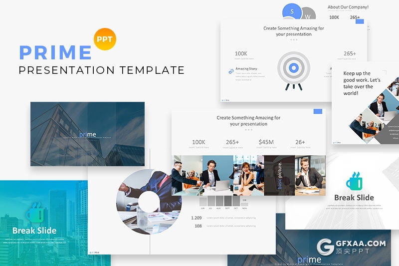 146页扁平化国外商务通用ppt模板商务图形工作汇报ppt模板 - 顶尖PPT
