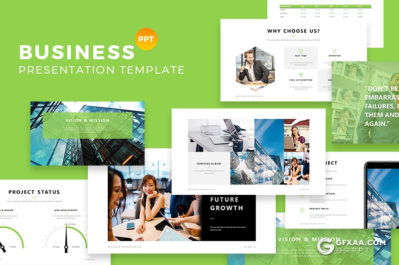 60页5种配色扁平化简约商务多用途PPT模板 - 顶尖PPT