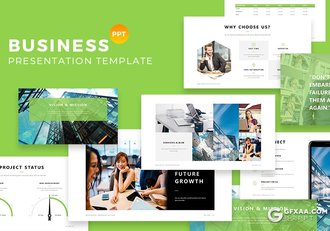 60页5种配色扁平化简约商务多用途PPT模板 - 顶尖PPT