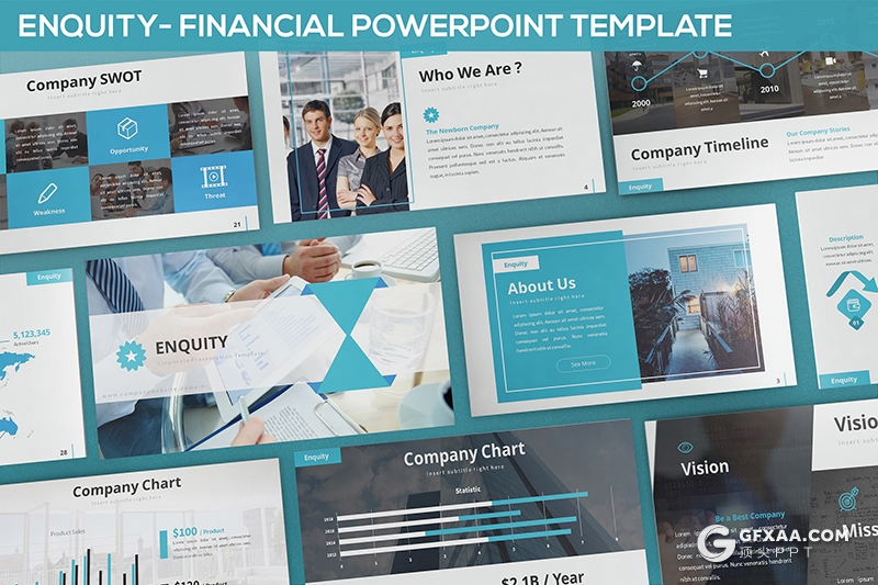 30页3种配色扁平化商务风格企业介绍工作汇报ppt模板 - 顶尖PPT