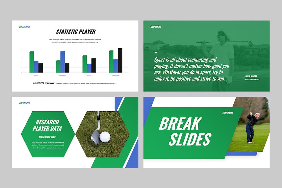 高尔夫球运动俱乐部推广Keynote模板 - 顶尖PPT