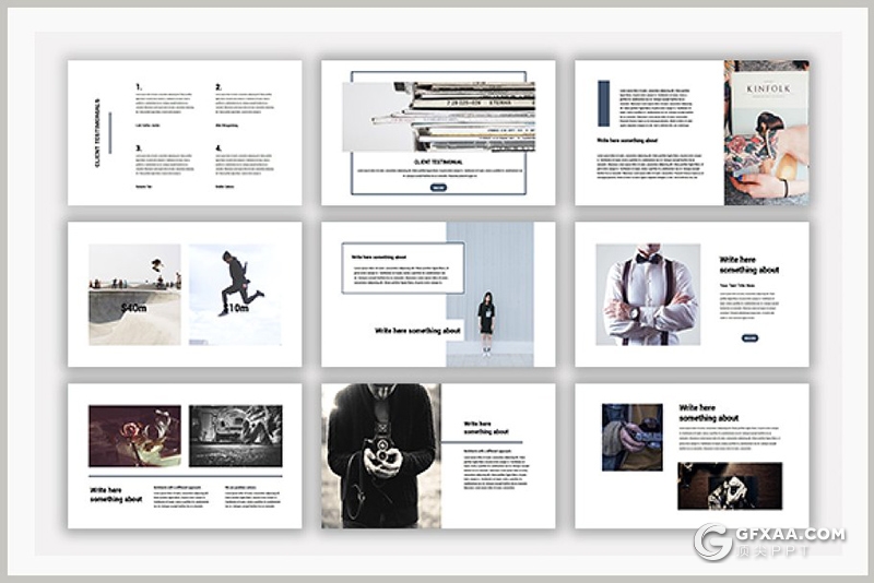 99页国外极简风格商务多用途PPT模板 - 顶尖PPT