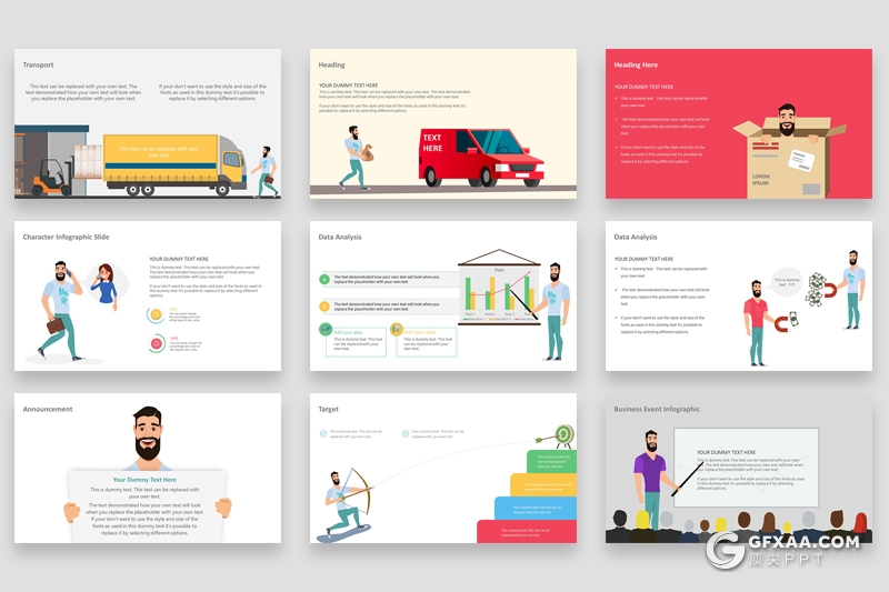 113页商务卡通人物图形国旗icon图标创意图形PPT模板 - 顶尖PPT