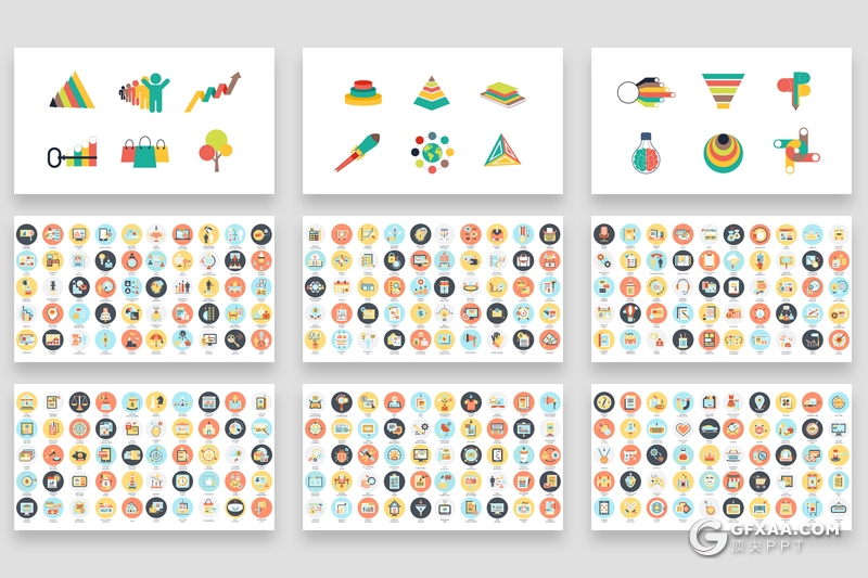 113页商务卡通人物图形国旗icon图标创意图形PPT模板 - 顶尖PPT