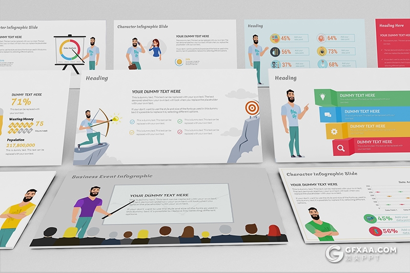 113页商务卡通人物图形国旗icon图标创意图形PPT模板 - 顶尖PPT