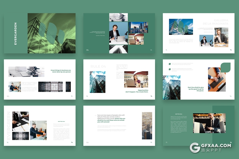 50页扁平化简约欧美商务多用途keynote模板 - 顶尖PPT