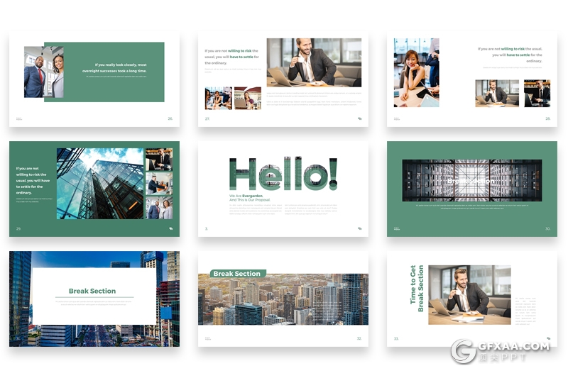 50页扁平化简约欧美商务多用途keynote模板 - 顶尖PPT