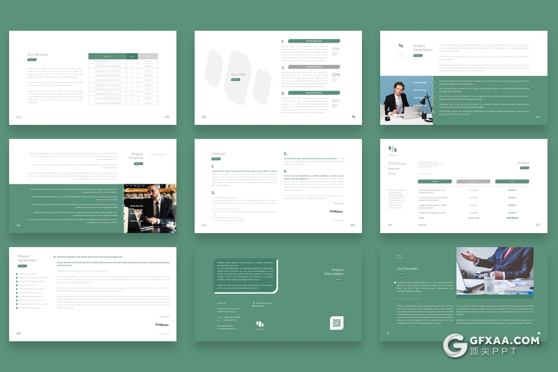 50页扁平化简约欧美商务多用途keynote模板 - 顶尖PPT