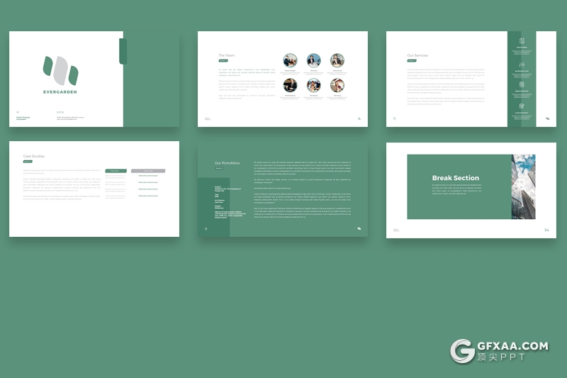 50页扁平化简约欧美商务多用途keynote模板 - 顶尖PPT