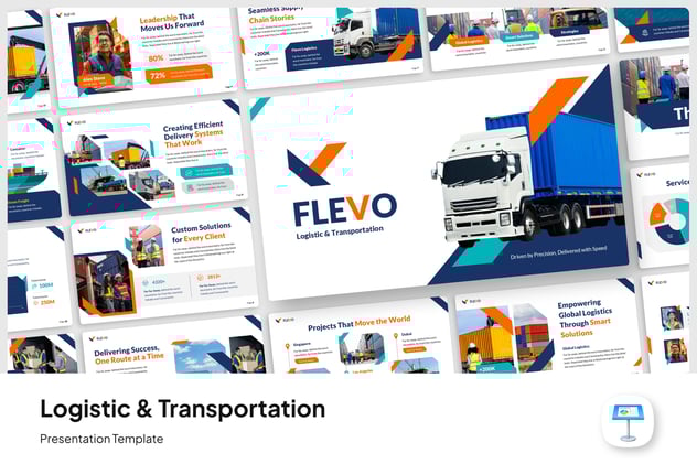 物流运输主题演讲keynote模板 - 顶尖PPT