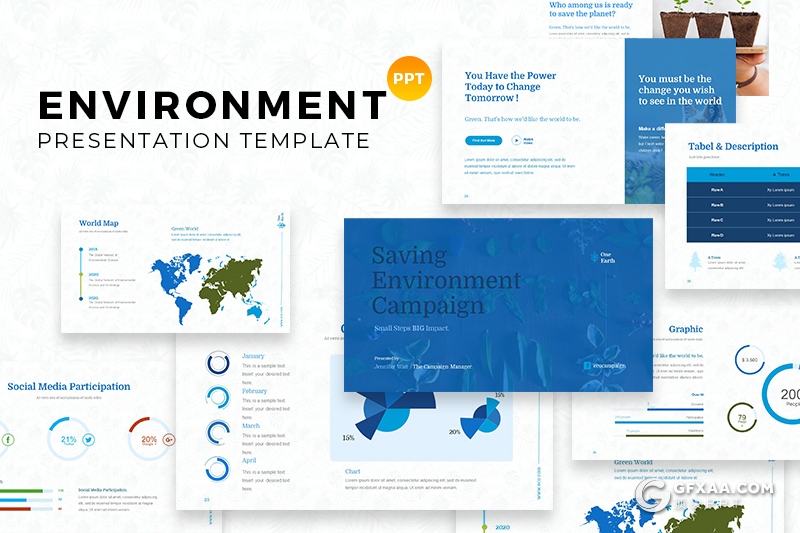 33页ECO节能环保生态环境保护PPT模板 8种主题配色 - 顶尖PPT
