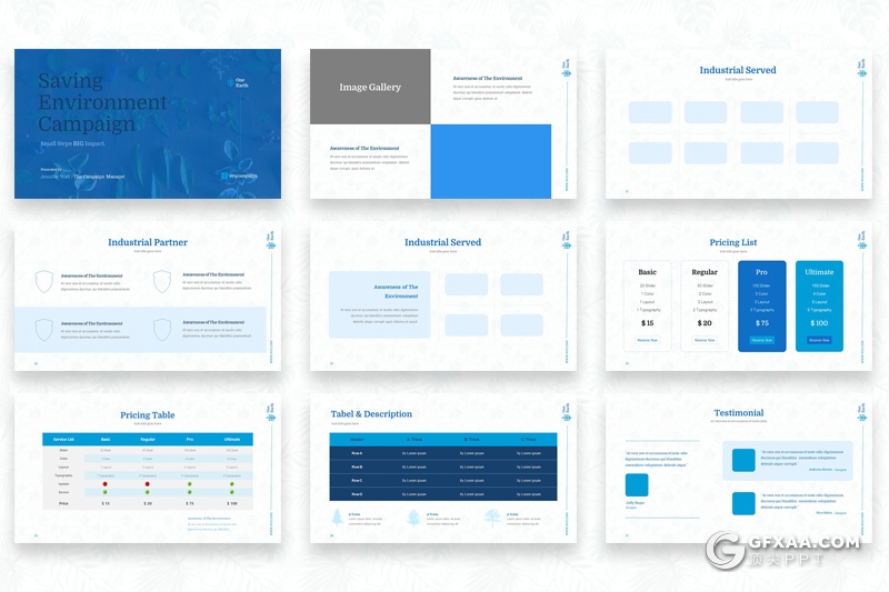 33页ECO节能环保生态环境保护PPT模板 8种主题配色 - 顶尖PPT