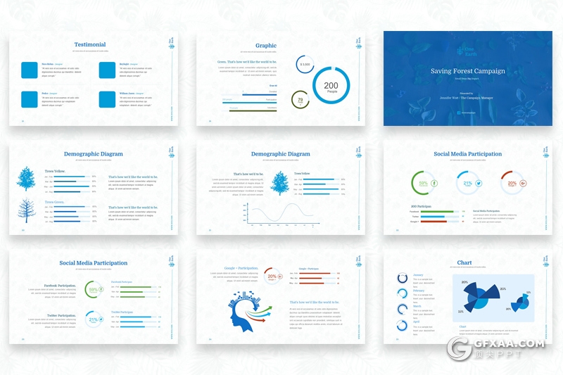 33页ECO节能环保生态环境保护PPT模板 8种主题配色 - 顶尖PPT