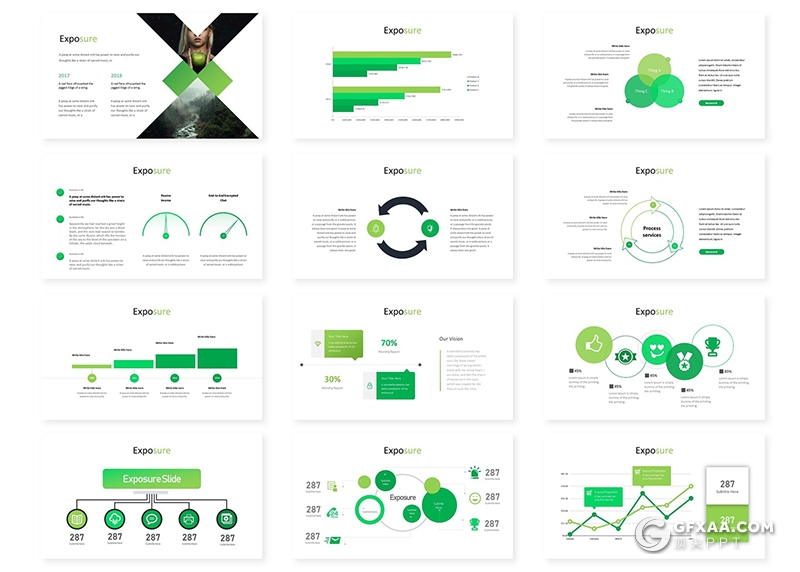 30页国外风格企业介绍工作汇报计划keynote模板 5种主题配色 - 顶尖PPT