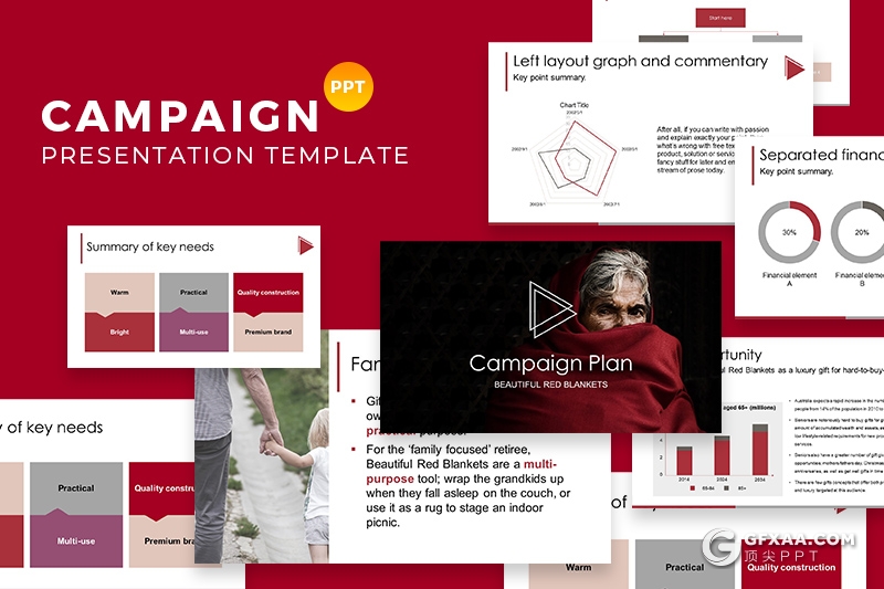 35页扁平化图文信息展示类PPT模板 - 顶尖PPT