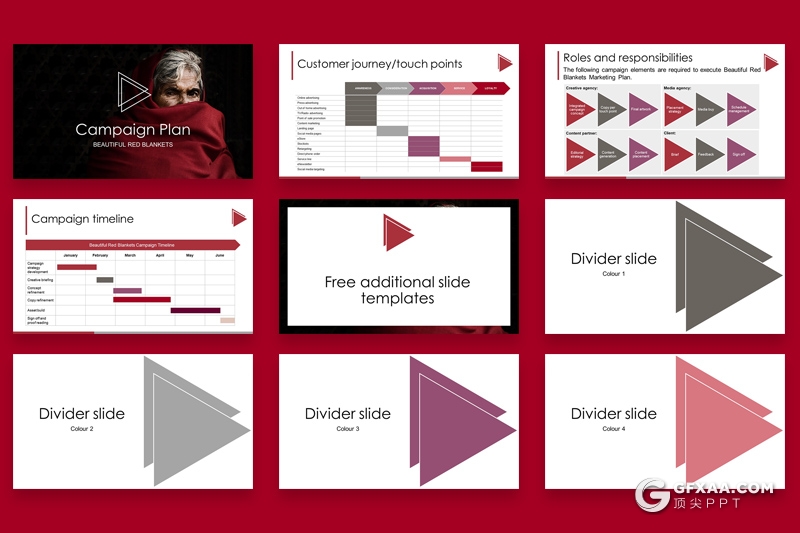 35页扁平化图文信息展示类PPT模板 - 顶尖PPT