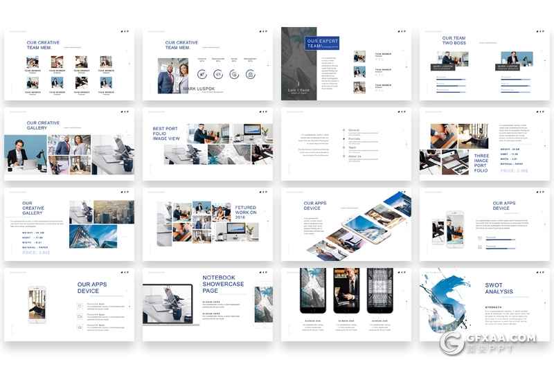 64页国外商务风格企业团队介绍工作汇报PPT模板 附赠33页icon图标ppt素材 - 顶尖PPT