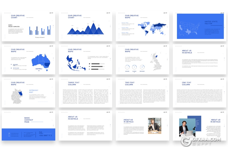 64页国外商务风格企业团队介绍工作汇报PPT模板 附赠33页icon图标ppt素材 - 顶尖PPT