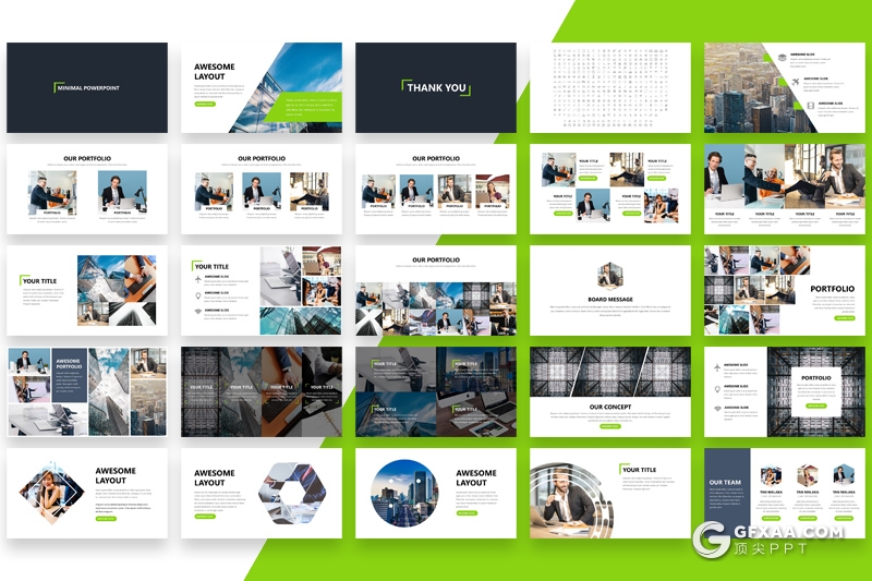 101页简约风格欧美商务多用途PPT模板 - 顶尖PPT