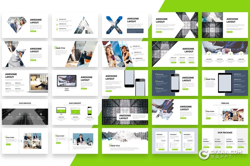 101页简约风格欧美商务多用途PPT模板 - 顶尖PPT