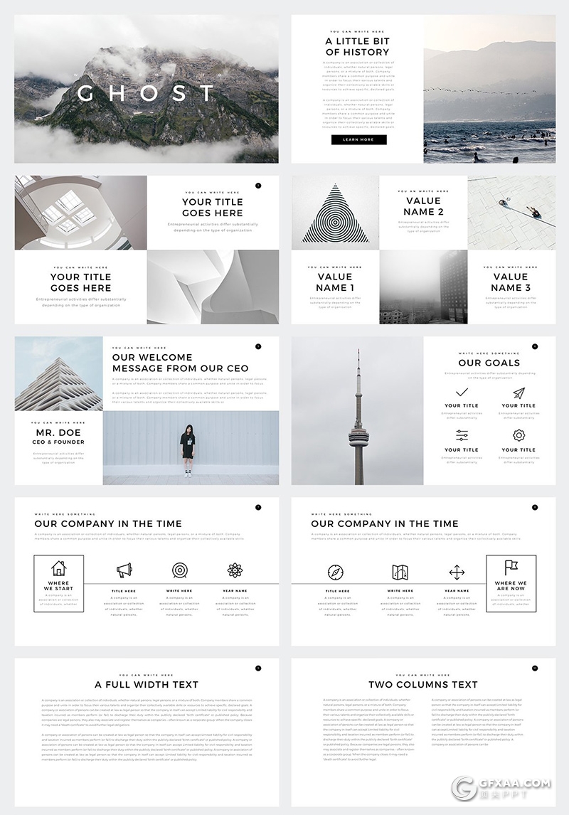 110页简约时尚风格商务通用PPT模板 包含多个国家地图ppt模板 - 顶尖PPT