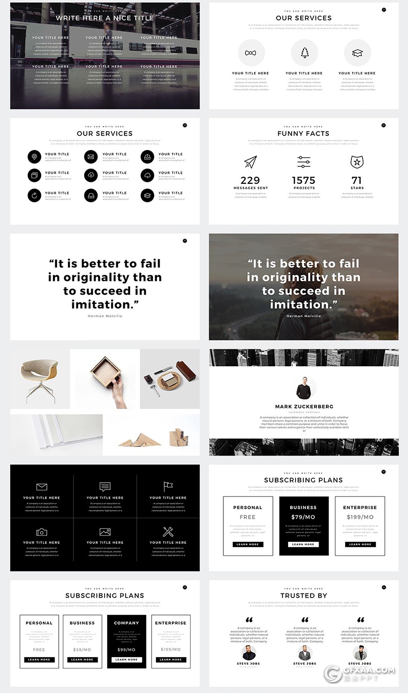 110页简约时尚风格商务通用PPT模板 包含多个国家地图ppt模板 - 顶尖PPT