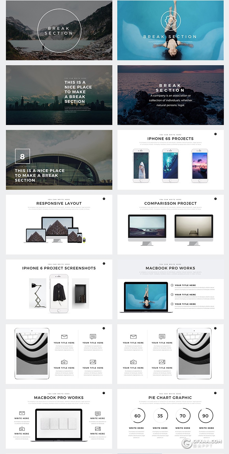 110页简约时尚风格商务通用PPT模板 包含多个国家地图ppt模板 - 顶尖PPT