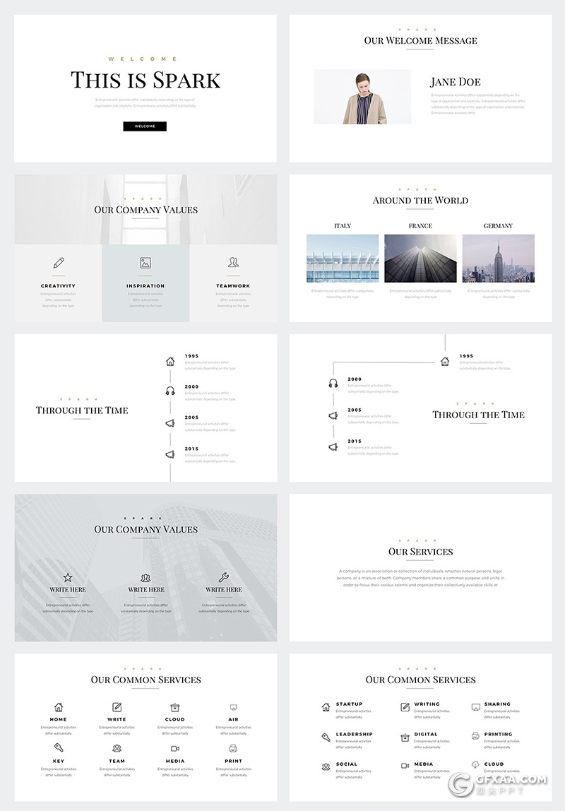 66页白色极简时尚风格国外多用途keynote模板 - 顶尖PPT