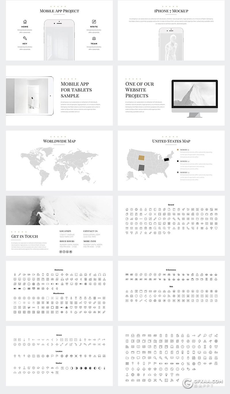 66页白色极简时尚风格国外多用途keynote模板 - 顶尖PPT