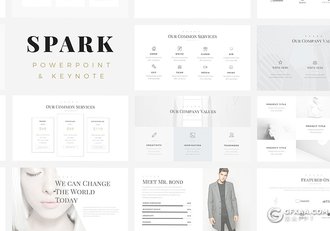 66页白色极简时尚风格国外多用途keynote模板 - 顶尖PPT