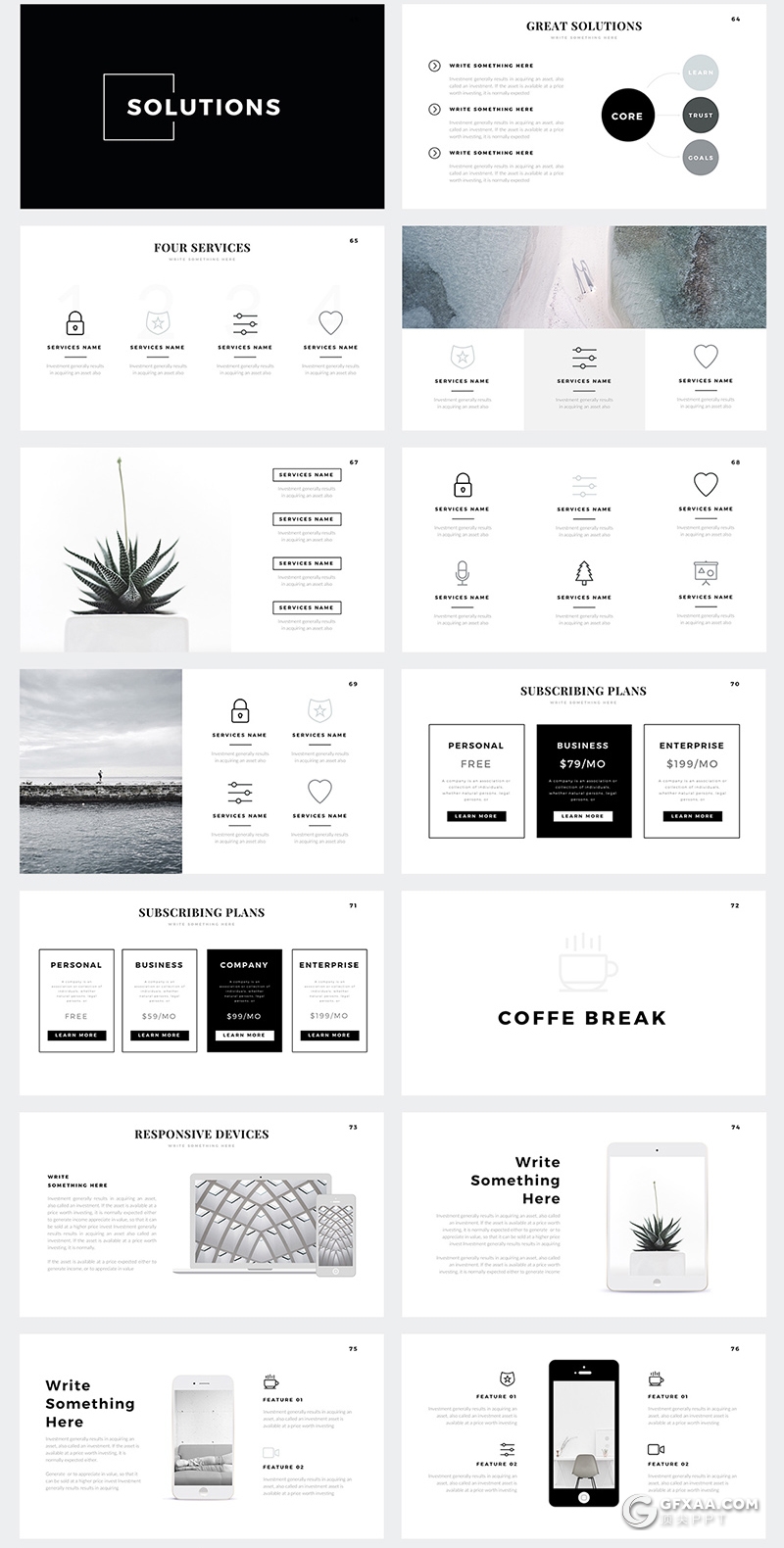 144页国外简约文艺风格商务多用途keynote模板 - 顶尖PPT