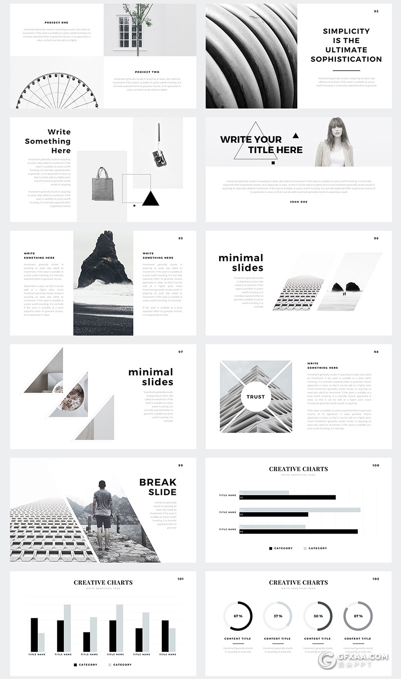 144页国外简约文艺风格商务多用途keynote模板 - 顶尖PPT