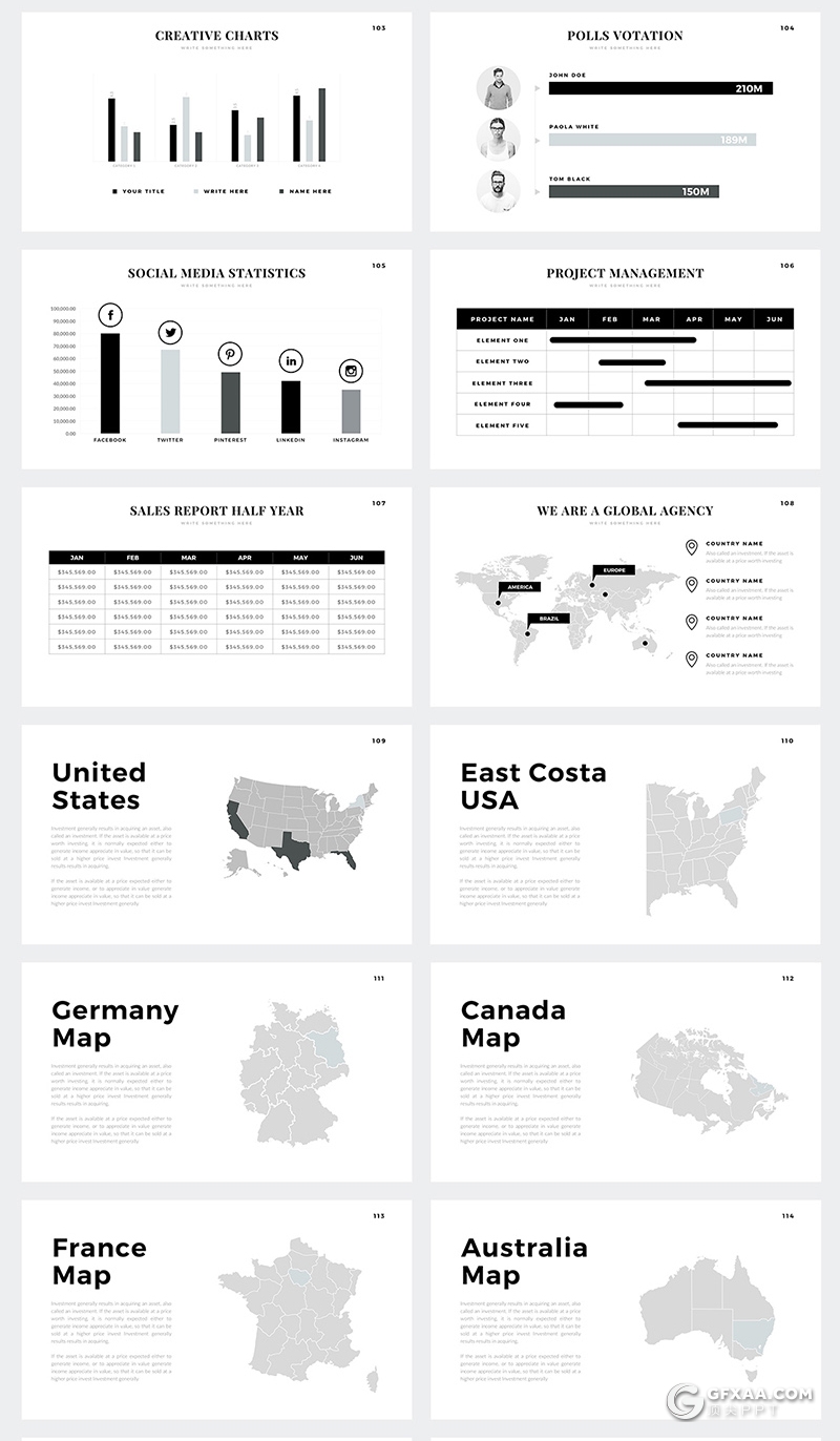 144页国外简约文艺风格商务多用途keynote模板 - 顶尖PPT