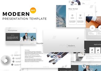 56页国外商务风格团队介绍工作总结PPT模板 10种主题配色20个XML配色文件 - 顶尖PPT