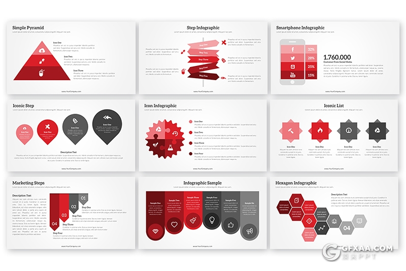 51页商务风格黑白两种底色工作汇报ppt 20个XML配色文件 - 顶尖PPT