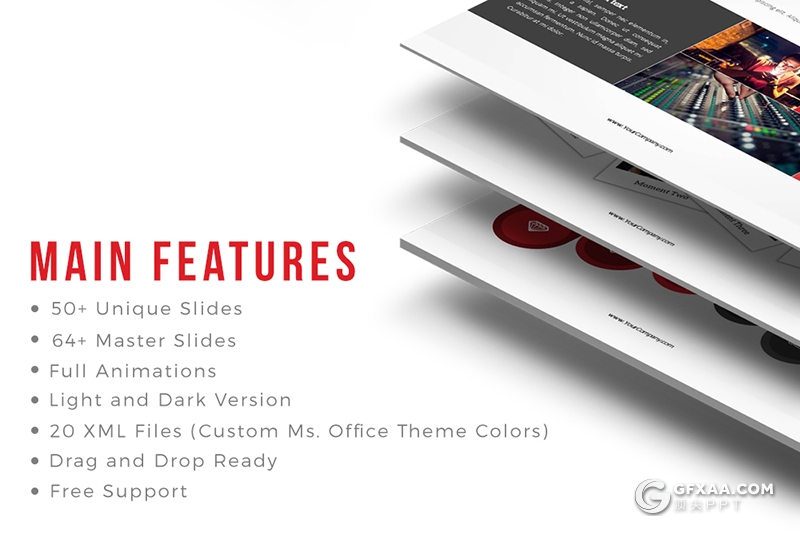 51页商务风格黑白两种底色工作汇报ppt 20个XML配色文件 - 顶尖PPT