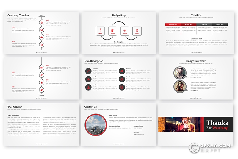51页商务风格黑白两种底色工作汇报ppt 20个XML配色文件 - 顶尖PPT