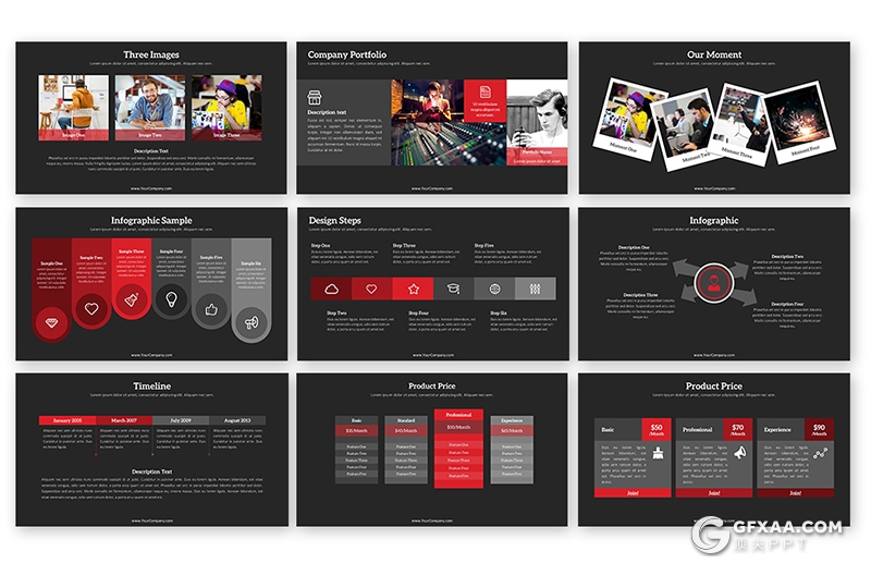 51页商务风格黑白两种底色工作汇报ppt 20个XML配色文件 - 顶尖PPT