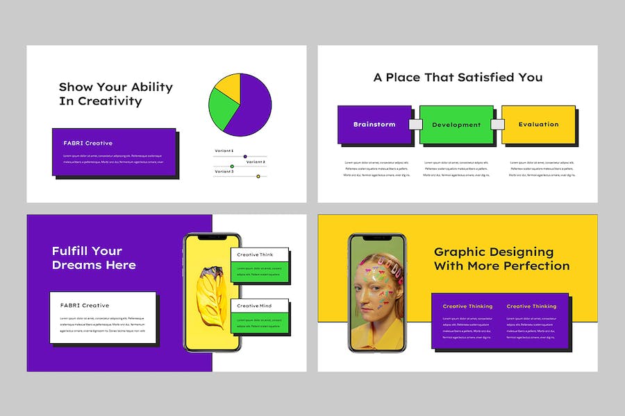 黄色多彩创意视觉设计提案Keynote模板 - 顶尖PPT