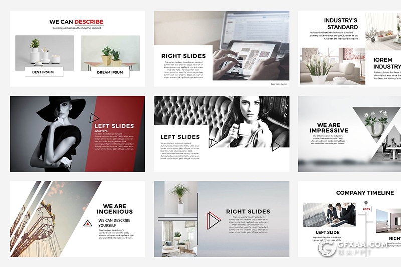 50页简约风格图文搭配企业介绍多用途PPT模板 - 顶尖PPT