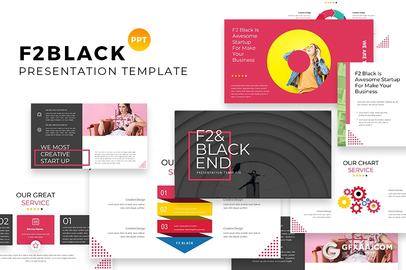 63页时尚流行风格国外多用途PPT模板 6种主题配色 - 顶尖PPT