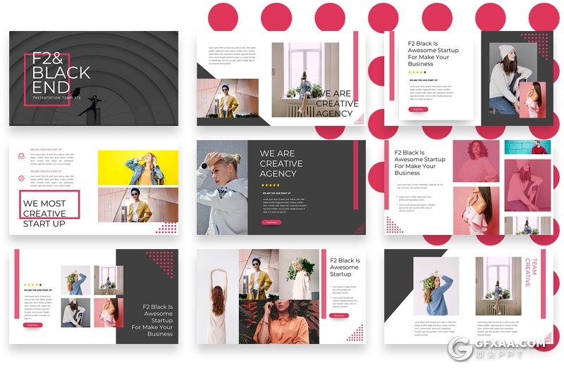 63页时尚流行风格国外多用途PPT模板 6种主题配色 - 顶尖PPT