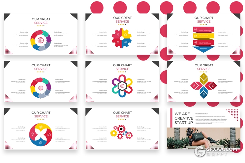 63页时尚流行风格国外多用途PPT模板 6种主题配色 - 顶尖PPT