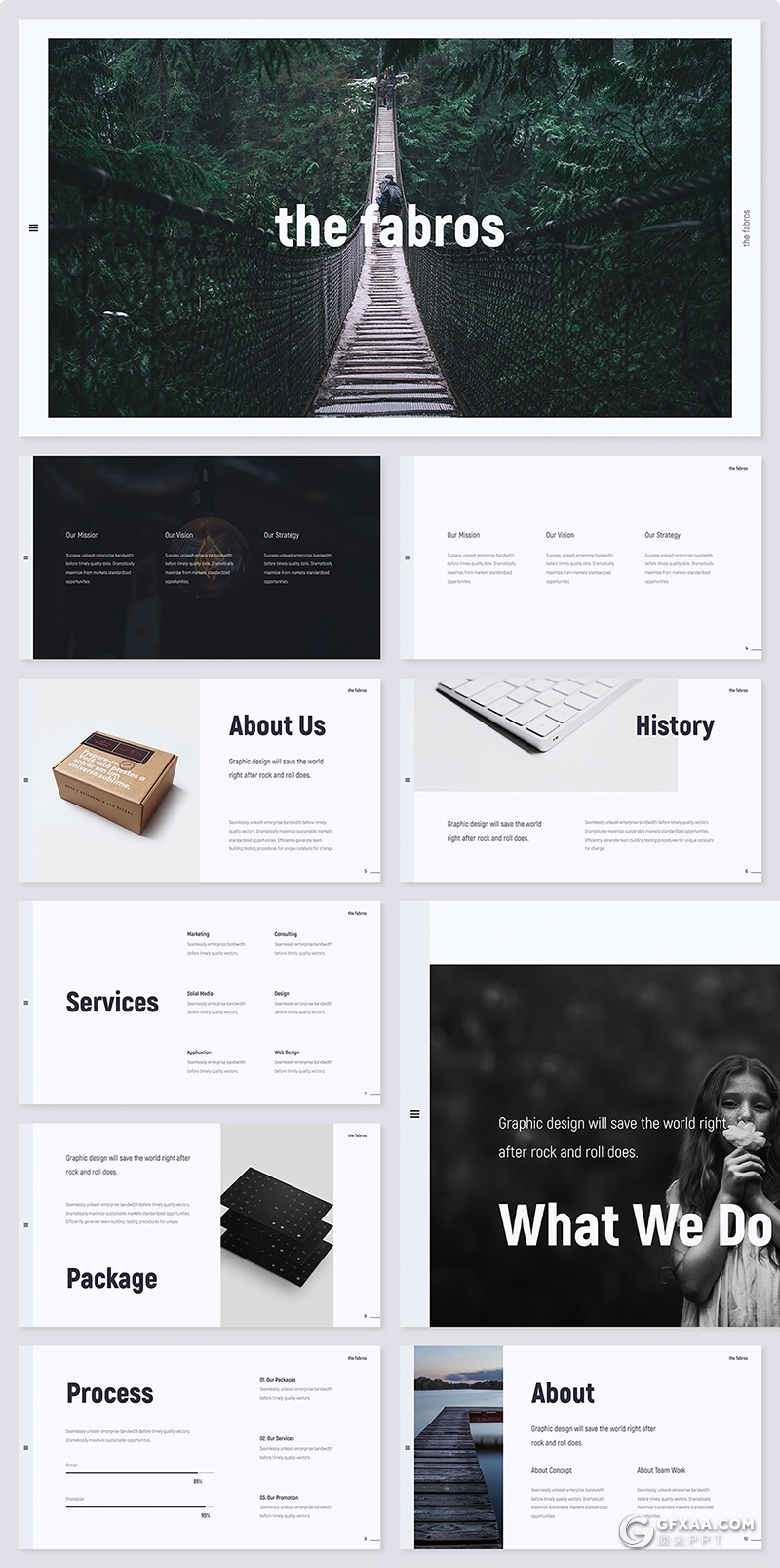 97页简约时尚风格国外商务汇报团队介绍ppt模板 - 顶尖PPT