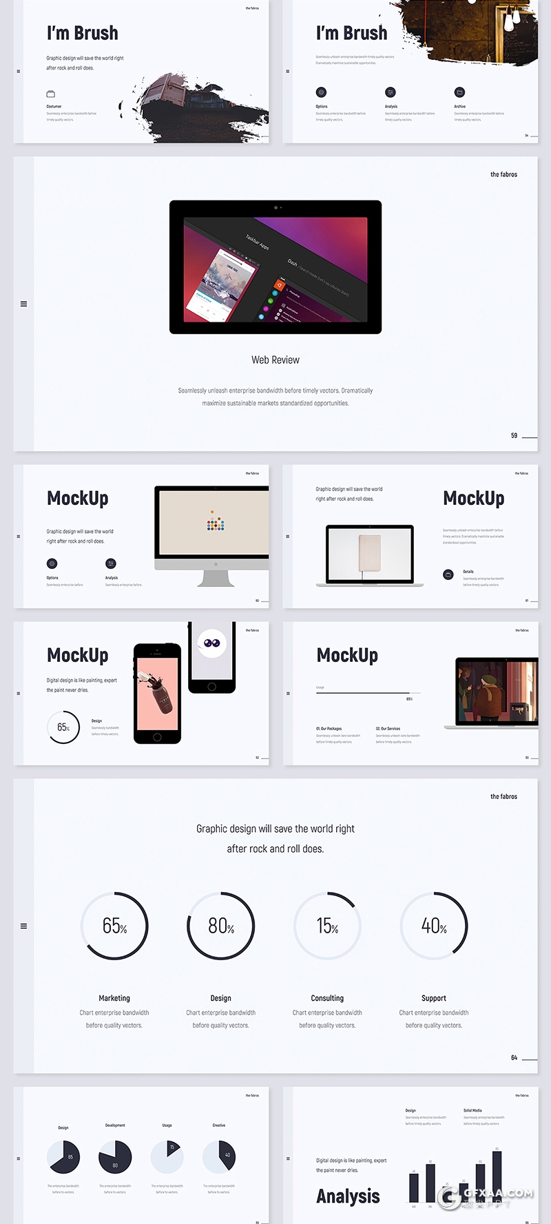 97页简约时尚风格国外商务汇报团队介绍ppt模板 - 顶尖PPT