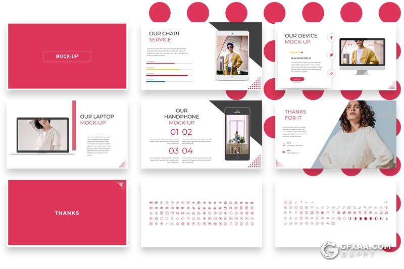 63页时尚流行风格国外多用途PPT模板 6种主题配色 - 顶尖PPT